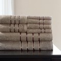 Hastings Home Hastings Home 8 Piece 100 Percent Cotton Plush Bath Towel Set - Taupe 407417UWK
